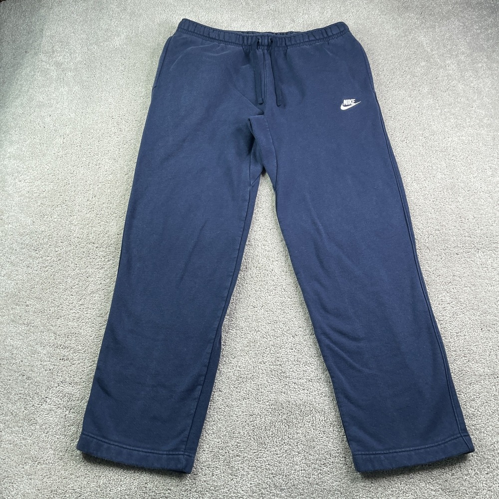 Nike Pants Mens Large Blue Club Fleece Sweatpants Training Gym Lounge Athleisure